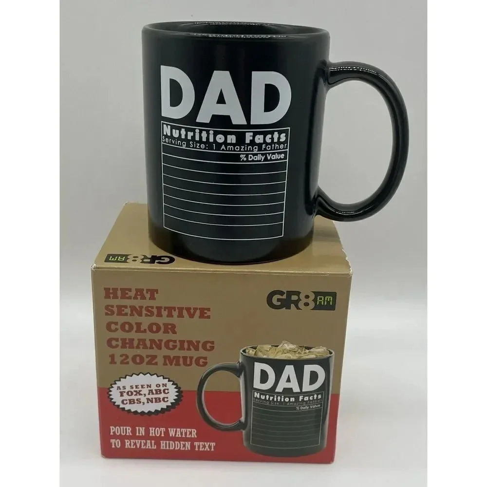 Heat Changing Worlds Best Dad Mug. 12oz Dad Nutrition‎ Facts Funny Coffee Mug